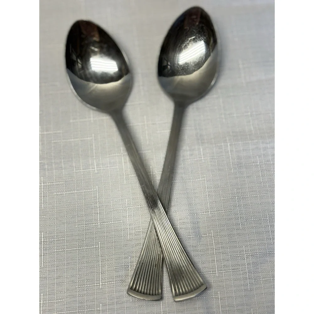 Barclay Geneva Vintage Stainless Fluted Ribbed Spoons Set Replacement Flatware